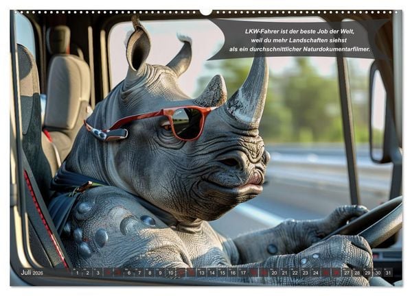 Produktbild: Tierisch lustige LKW-Fahrer (Wandkalender 2026 DIN A2 quer), CALVENDO Monatskalender