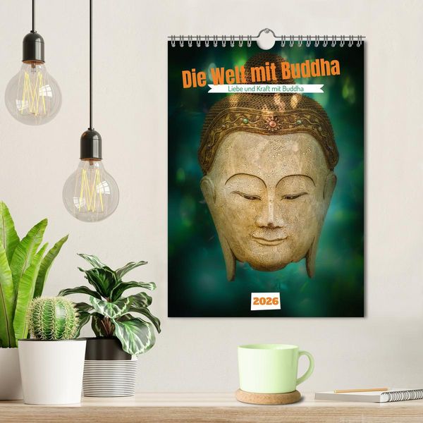 Produktbild: Die Welt mit Buddha (Wandkalender 2026 DIN A4 hoch), CALVENDO Monatskalender