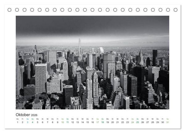 Produktbild: New York in schwarz weiss (Tischkalender 2026 DIN A5 quer), CALVENDO Monatskalender