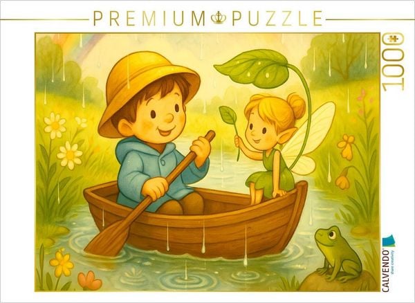 Produktbild: CALVENDO Puzzle Bootsfahrt durch Regenpf&uuml;tzen | 1000 Teile Lege-Gr&ouml;&szlig;e 64x48cm Foto-Puzzle f&uuml;r gl&uuml;ckliche Stunden