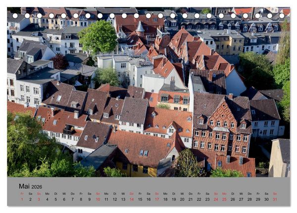 Produktbild: D&auml;cher von Flensburg (Tischkalender 2026 DIN A5 quer), CALVENDO Monatskalender
