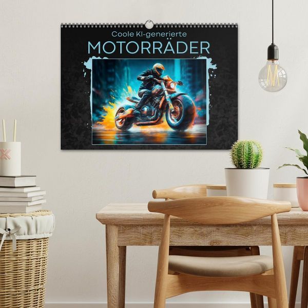Produktbild: Coole KI-generierte MOTORR&Auml;DER (Wandkalender 2026 DIN A3 quer), CALVENDO Monatskalender