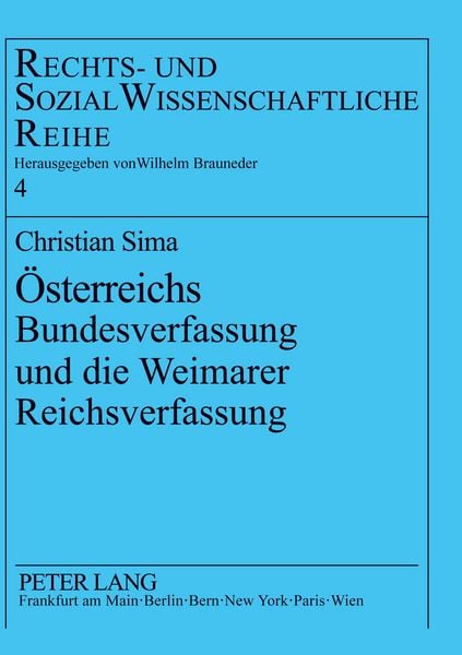 Produktbild: &Ouml;sterreichs Bundesverfassung und die Weimarer Reichsverfassung