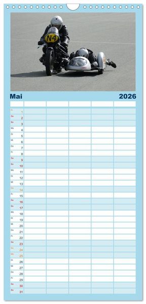 Produktbild: Familienplaner 2026 - Sachsenring Classic mit 5 Spalten (Wandkalender, 21 x 45 cm) CALVENDO