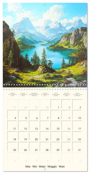 Produktbild: Majestic mountain retreats. Alpine landscape paintings (Wall Calendar 2026 12 &times; 12 Inch) CALVENDO 12 Month Wall Calendar