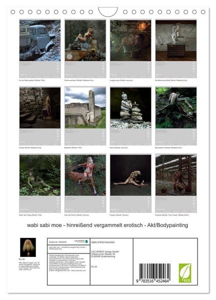 Produktbild: wabi sabi moe - hinrei&szlig;end vergammelt erotisch - Akt/Bodypainting (Wandkalender 2026 DIN A4 hoch), CALVENDO Monatskalender
