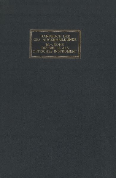 Die Brille als Optisches Instrument, Taschenbuch von M. Rohr, Springer Berlin, 9783642888816