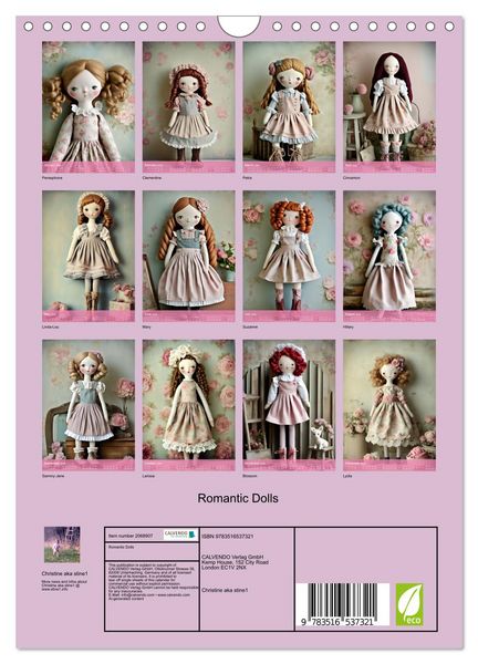 Produktbild: Romantic Dolls (Wall Calendar 2026 DIN A4 portrait), CALVENDO 12 Month Wall Calendar