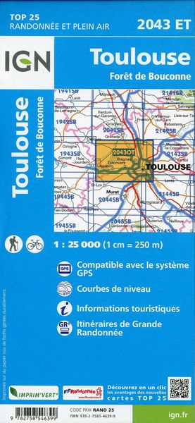 Produktbild: Toulouse.For&ecirc;t de Bouconne 1:25 000