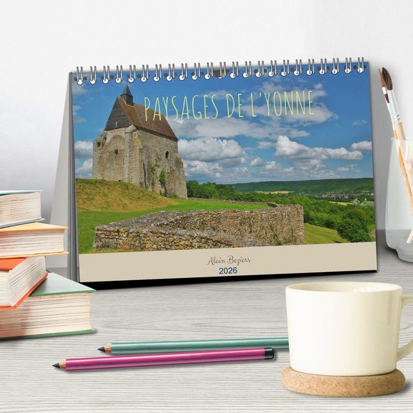 Produktbild: Paysages de l'Yonne (Calendrier de bureau 2026 DIN A5 vertical), CALVENDO calendrier mensuel