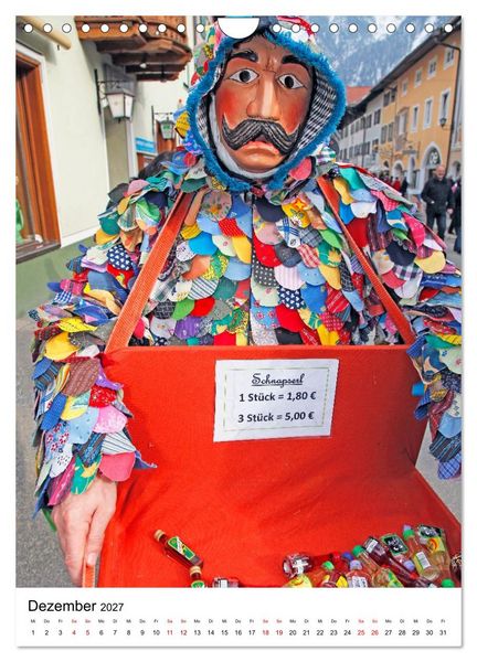 Produktbild: Gesichter, Holzlarven im Fasching von Mittenwald in Oberbayern (Wandkalender 2027 DIN A4 hoch), CALVENDO Monatskalender