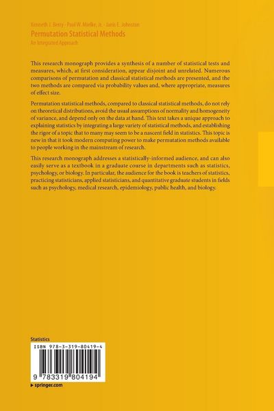 Produktbild: Permutation Statistical Methods