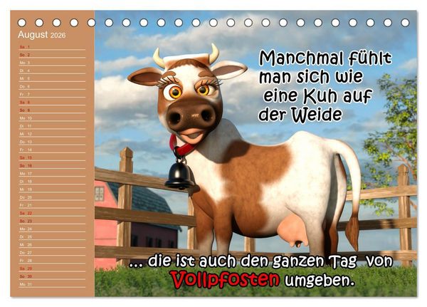 Produktbild: Tierische Toons (Tischkalender 2026 DIN A5 quer), CALVENDO Monatskalender
