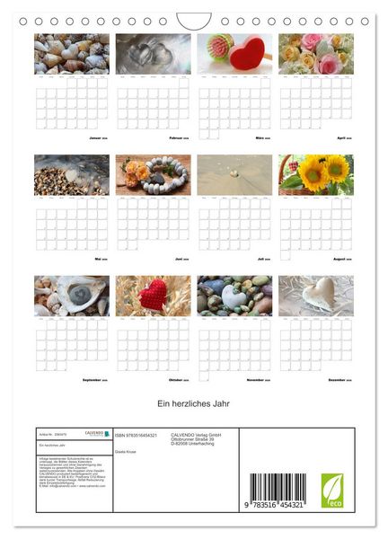 Produktbild: Ein herzliches Jahr (Wandkalender 2026 DIN A4 hoch), CALVENDO Monatskalender
