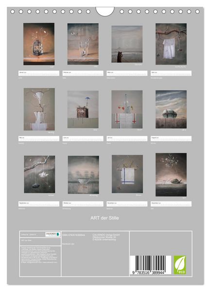 Produktbild: ART der Stille (Wandkalender 2026 DIN A4 hoch), CALVENDO Monatskalender