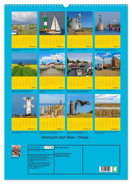 Produktbild: Sehnsucht nach Meer - Ostsee (Wandkalender 2026 DIN A2 hoch), CALVENDO Monatskalender