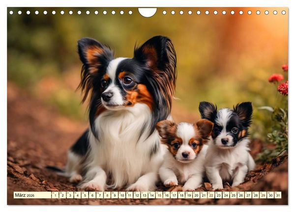 Produktbild: Papillon - bringt jedes Herz zum Schmelzen (Wandkalender 2026 DIN A4 quer), CALVENDO Monatskalender