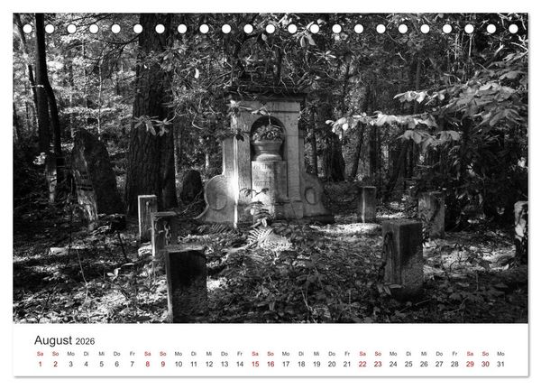 Produktbild: Wachgek&uuml;sst - Vom Zauber der Vergangenheit - S&uuml;dwestkirchhof Stahnsdorf (Tischkalender 2026 DIN A5 quer), CALVENDO Monatskalender