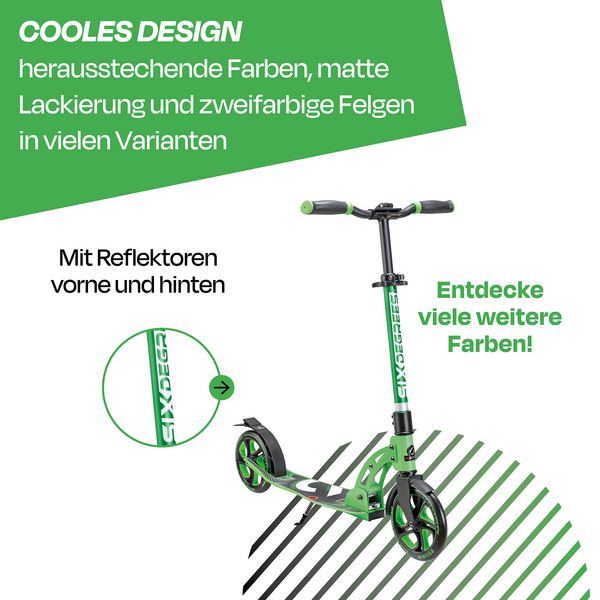 Produktbild: SIX DEGREES Alu Scooter 205 mm hellgr&Atilde;&frac14;n