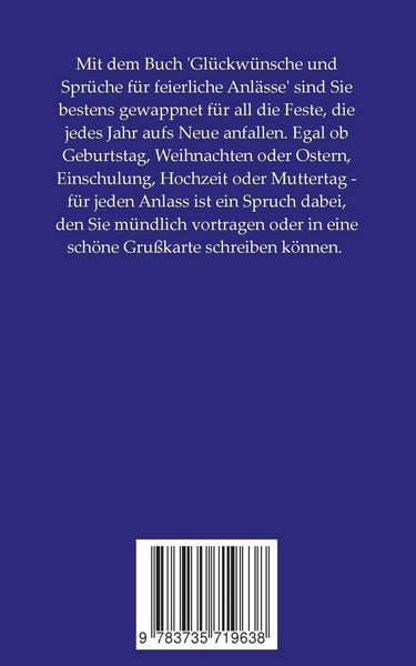 Produktbild: Gl&uuml;ckw&uuml;nsche und Spr&uuml;che f&uuml;r feierliche Anl&auml;sse