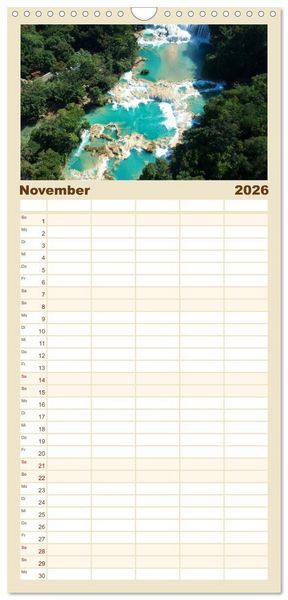 Produktbild: Familienplaner 2026 - Mexiko aus der Vogelperspektive mit 5 Spalten (Wandkalender, 21 x 45 cm) CALVENDO