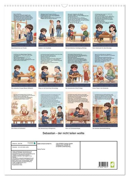Produktbild: Sebastian - der nicht teilen wollte (Wandkalender 2027 DIN A2 hoch), CALVENDO Monatskalender