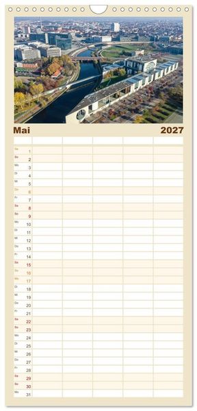 Produktbild: Familienplaner 2027 - Berlin - Reise durch die deutsche Geschichte mit 5 Spalten (Wandkalender, 21 x 45 cm) CALVENDO