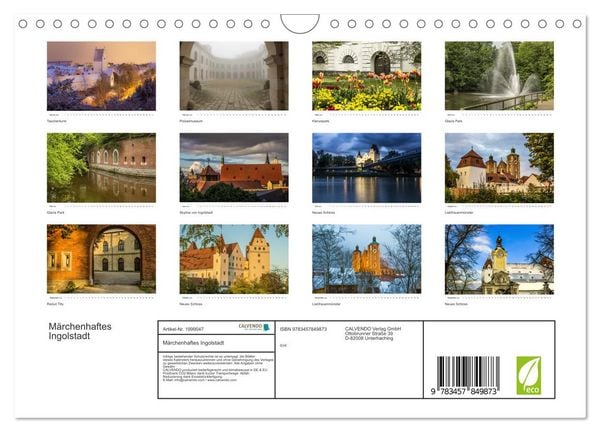 Produktbild: M&auml;rchenhaftes Ingolstadt (Wandkalender 2026 DIN A4 quer), CALVENDO Monatskalender