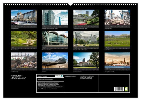 Produktbild: Hamburger Stadtansichten (Wandkalender 2026 DIN A2 quer), CALVENDO Monatskalender
