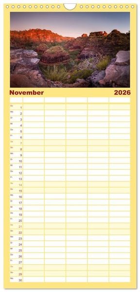 Produktbild: Familienplaner 2026 - Outback Australien mit 5 Spalten (Wandkalender, 21 x 45 cm) CALVENDO