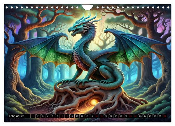 Produktbild: Drachen - Mystische Wesen (Wandkalender 2026 DIN A4 quer), CALVENDO Monatskalender