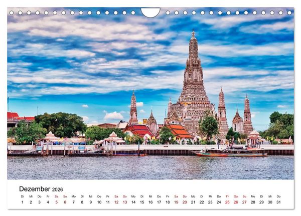 Produktbild: Buddhistische Tempel Thailand (Wandkalender 2026 DIN A4 quer), CALVENDO Monatskalender