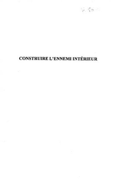 Produktbild: Construire L'ennemi Interieur