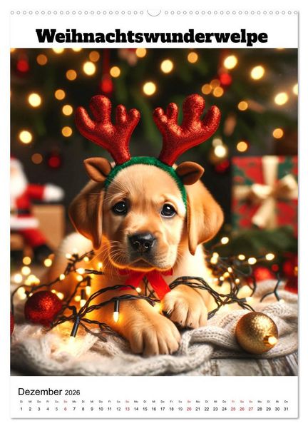 Produktbild: Hundewelpen zum Verlieben (Wandkalender 2026 DIN A2 hoch), CALVENDO Monatskalender
