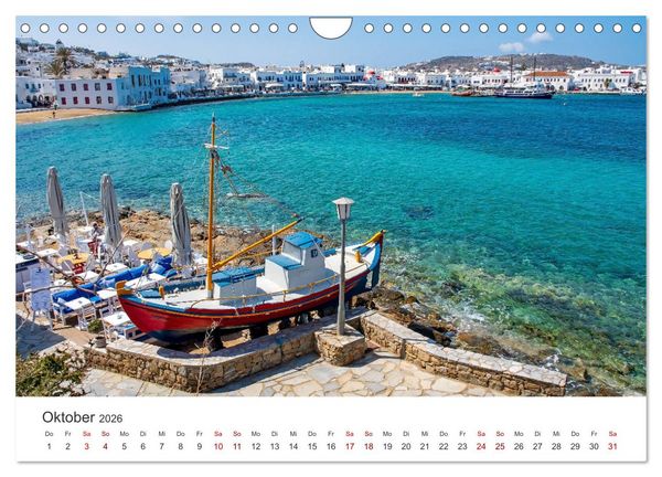 Produktbild: Stadt Mykonos - Impressionen (Wandkalender 2026 DIN A4 quer), CALVENDO Monatskalender