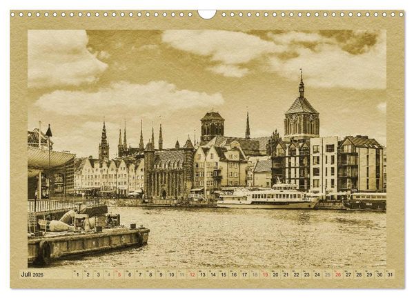 Produktbild: Danzig &ndash; Ein Kalender im Zeitungsstil (Wandkalender 2026 DIN A3 quer), CALVENDO Monatskalender