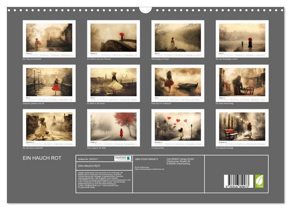 Produktbild: EIN HAUCH ROT (Wandkalender 2027 DIN A3 quer), CALVENDO Monatskalender