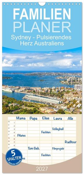 Produktbild: Familienplaner 2027 - Sydney - Pulsierendes Herz Australiens mit 5 Spalten (Wandkalender, 21 x 45 cm) CALVENDO