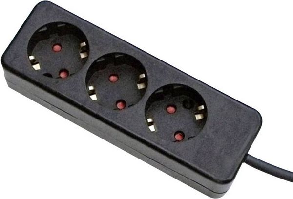 Gebro 106145 Steckdosenleiste 3fach Schwarz Schutzkontakt 1St.