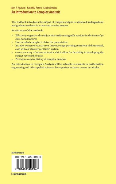 Produktbild: An Introduction to Complex Analysis