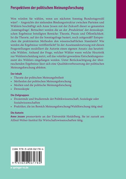 Produktbild: Perspektiven der politischen Meinungsforschung