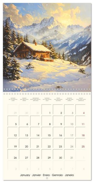 Produktbild: Majestic mountain retreats. Alpine landscape paintings (Wall Calendar 2026 12 &times; 12 Inch) CALVENDO 12 Month Wall Calendar