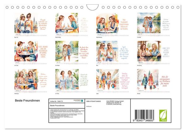 Produktbild: Beste Freundinnen (Wandkalender 2026 DIN A4 quer), CALVENDO Monatskalender