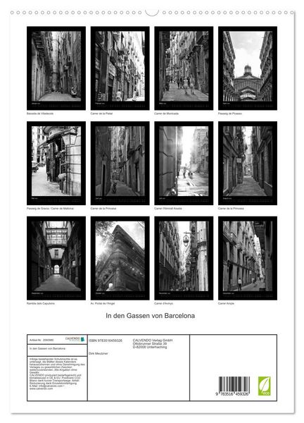 Produktbild: In den Gassen von Barcelona (hochwertiger Premium Wandkalender 2026 DIN A2 hoch), Kunstdruck in Hochglanz