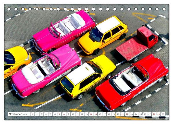 Produktbild: Vogel-Perspektive - Oldtimer in Havanna (Tischkalender 2026 DIN A5 quer), CALVENDO Monatskalender