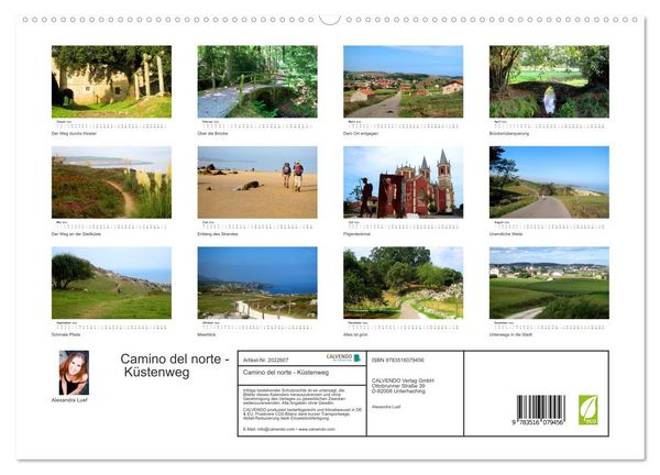 Produktbild: Camino del norte - K&uuml;stenweg (hochwertiger Premium Wandkalender 2026 DIN A2 quer), Kunstdruck in Hochglanz