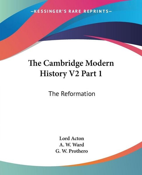 Produktbild: The Cambridge Modern History V2 Part 1