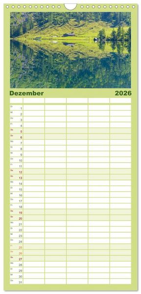 Produktbild: Familienplaner 2026 - Malerische Seen in Bayern mit 5 Spalten (Wandkalender, 21 x 45 cm) CALVENDO