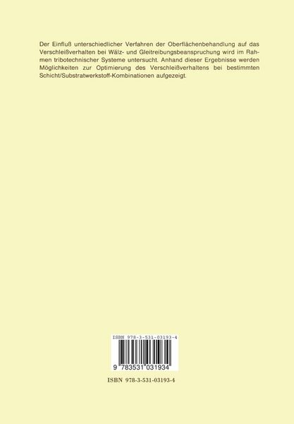 Produktbild: Untersuchungen &uuml;ber den Einflu&szlig; unterschiedlicher Verfahren der Oberfl&auml;chenbehandlung auf das Verschlei&szlig;verhalten technisch trockener W&auml;lzreibungssysteme