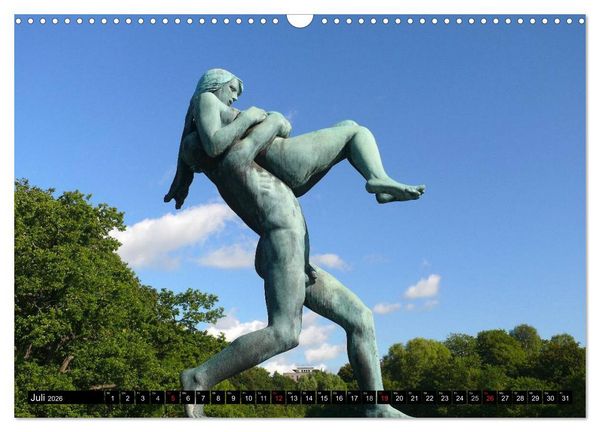 Produktbild: Vigeland Skulpturen Park Oslo (Wandkalender 2026 DIN A3 quer), CALVENDO Monatskalender